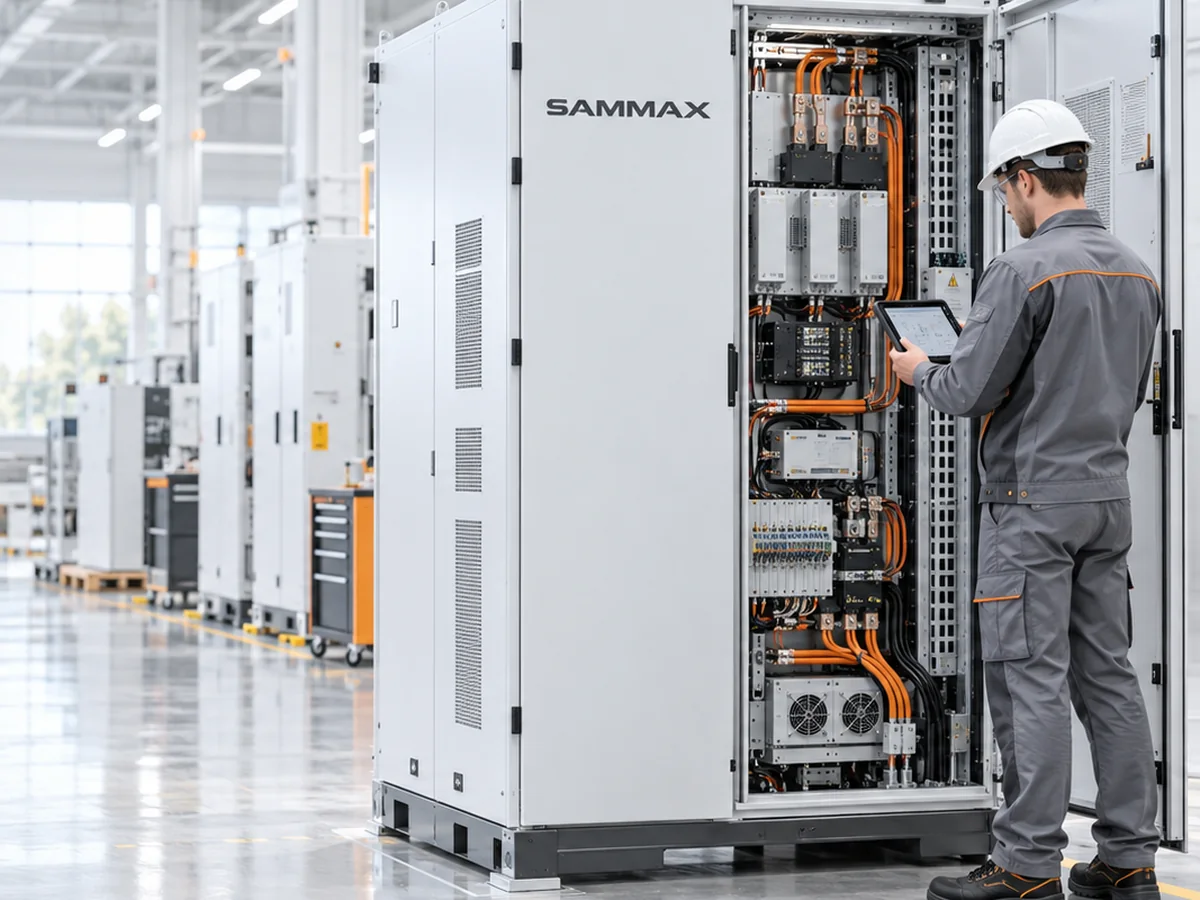 Инженер SAMMAX выполняет пусконаладку шкафа